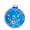 Kurt Adler 80MM Blue and Silver Glitter Snowflake Glass Ball Ornaments, 6 Piece Box